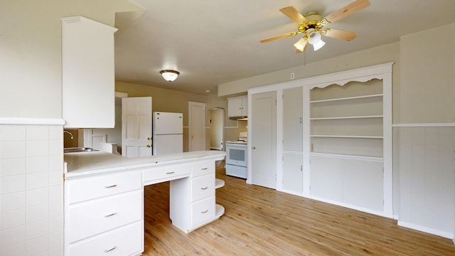 69 Androscoggin Ave, Lewiston, ME 04240 - unfurnished office with ceiling fan and light wood-type flooring