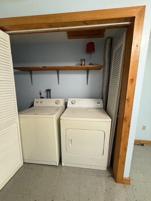 47 Tranquility Ln, Perry, ME 04667 - laundry area featuring washer and dryer