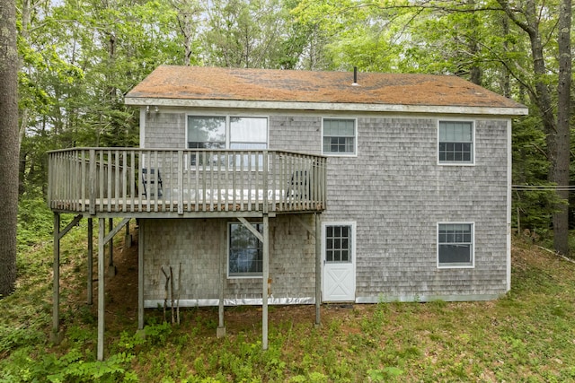 124 Main Rd, Westport Island, ME 04578 - rear view of property with a deck