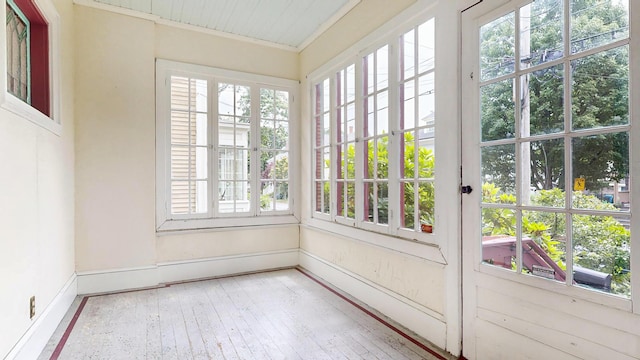 93 Fessenden St, Portland, ME 04103 - unfurnished sunroom featuring french doors and hardwood / wood-style floors