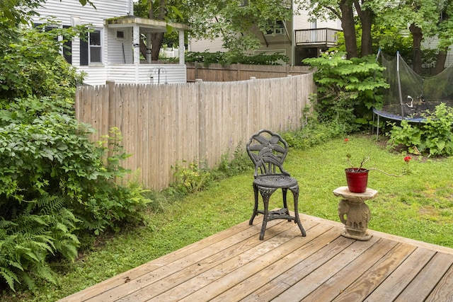 26 Wesley St Ct, Bath, ME 04530 - deck featuring a trampoline