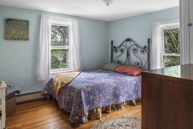 26 Wesley St Ct, Bath, ME 04530 - bedroom featuring baseboard heating and wood-type flooring