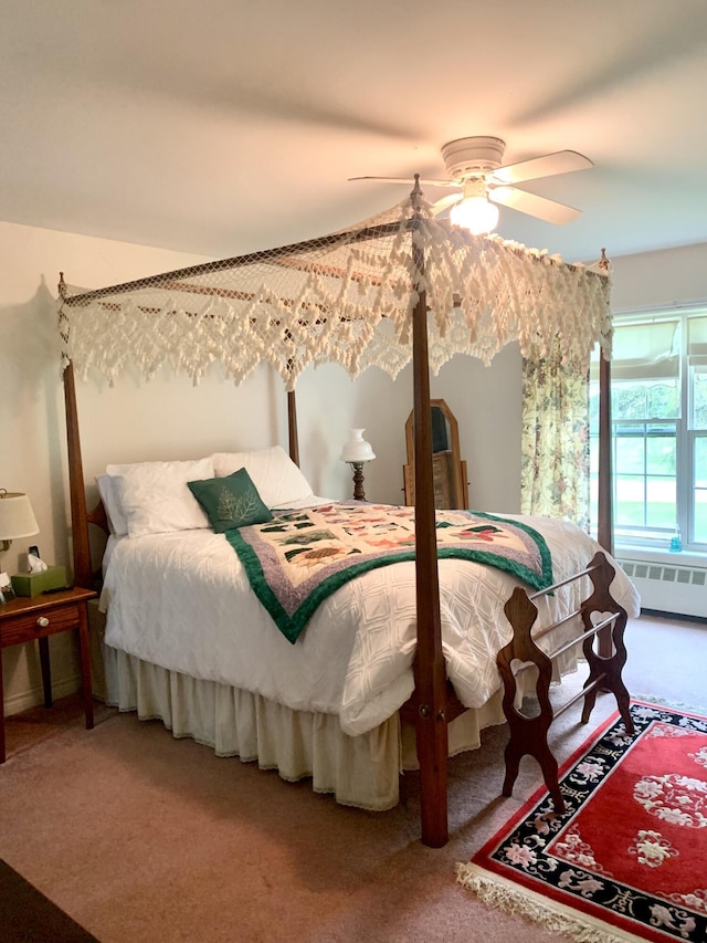 150 Leach Point Rd, Perry, ME 04667 - carpeted bedroom featuring ceiling fan