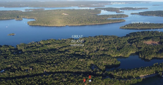 911 Orion Point Way, Harpswell, ME 04079 - aerial view of property and surrounding area featuring a nearby body of water