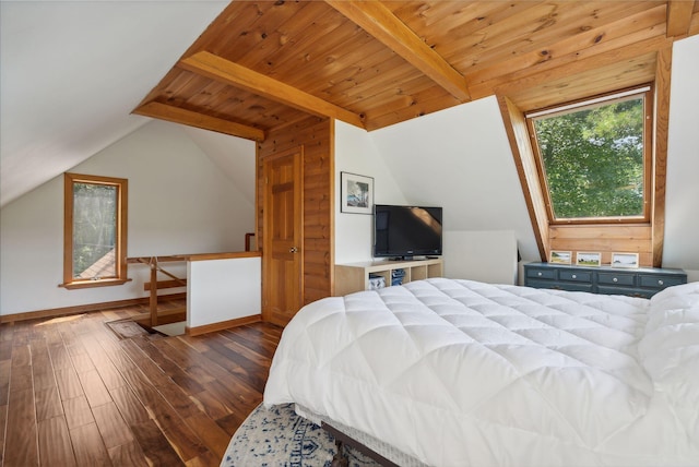 911 Orion Point Way, Harpswell, ME 04079 - bedroom featuring dark wood-type flooring and wood ceiling