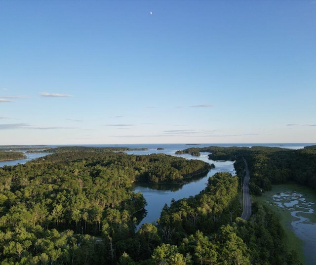 911 Orion Point Way, Harpswell, ME 04079 - aerial overview of property's location featuring a forest and a nearby body of water