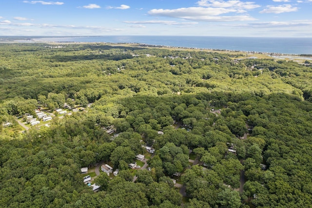 191 Tatnic Rd Unit 74, Wells, ME 04090 - aerial view of a heavily wooded area and a nearby body of water