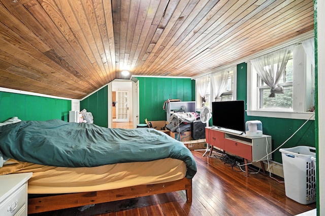 43 Green St, Augusta, ME 04330 - bedroom featuring wooden ceiling, lofted ceiling, and wood-type flooring