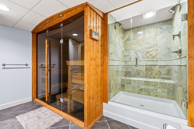 38 Harvest Hill Ln Unit 38, Auburn, ME 04210 - bathroom featuring a shower stall and tile patterned flooring