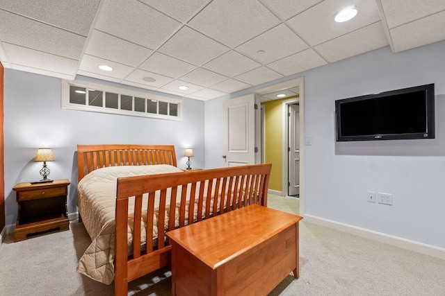 38 Harvest Hill Ln Unit 38, Auburn, ME 04210 - bedroom with light carpet, recessed lighting, and a drop ceiling