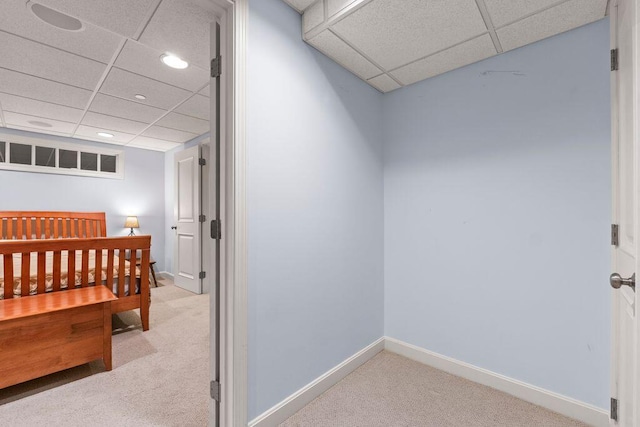 38 Harvest Hill Ln Unit 38, Auburn, ME 04210 - corridor featuring a paneled ceiling, carpet flooring, and recessed lighting