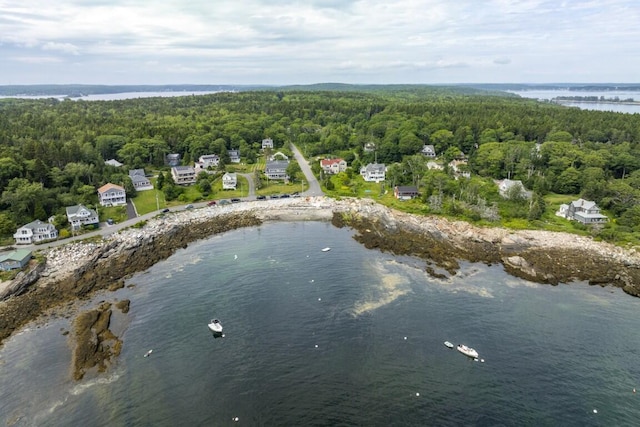 1 Grimes Ave, Boothbay, ME 04544 - aerial view of property and surrounding area featuring a forest and a large body of water