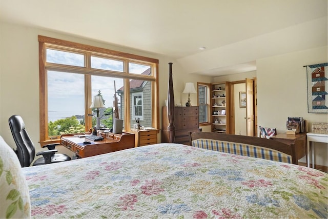 1 Grimes Ave, Boothbay, ME 04544 - bedroom with multiple windows, a desk, and access to outside