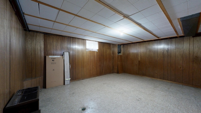 307 Russell St, Lewiston, ME 04240 - basement featuring wooden walls