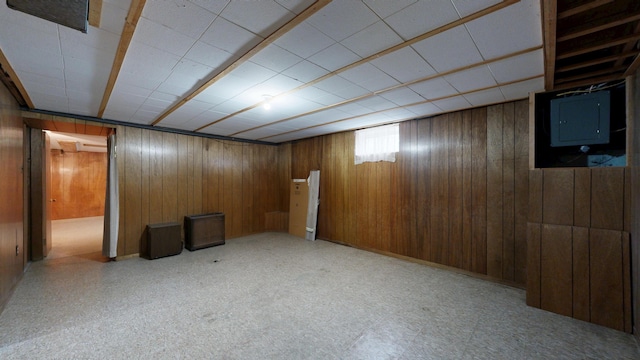 307 Russell St, Lewiston, ME 04240 - below grade area featuring wood walls and electric panel