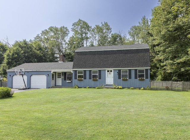 14 Bailey Ln, Brunswick, ME 04011 - dutch colonial with an attached garage, a chimney, a shingled roof, a gambrel roof, and driveway