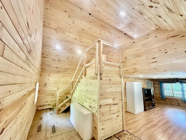 52 Quimby Ln, Fayette, ME 04349 - bonus room featuring wooden walls, vaulted ceiling, and wood ceiling