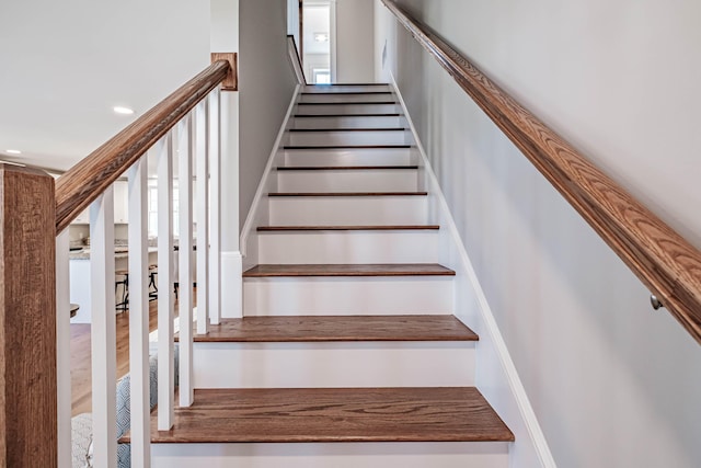 189 Falcon Crest Dr Unit 31, Gorham, ME 04038 - stairway with recessed lighting