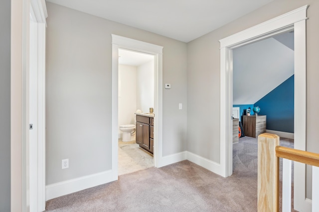 189 Falcon Crest Dr Unit 31, Gorham, ME 04038 - hallway with light carpet and baseboards