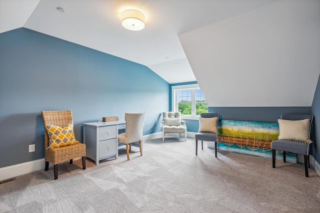 189 Falcon Crest Dr Unit 31, Gorham, ME 04038 - sitting room featuring vaulted ceiling and carpet floors