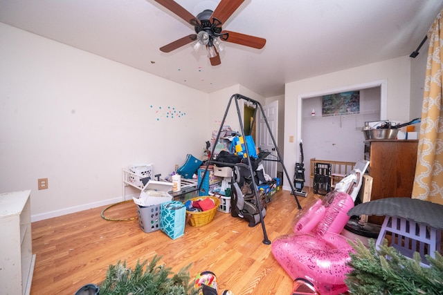 3922 Union St, Levant, ME 04456 - bedroom featuring wood finished floors and ceiling fan