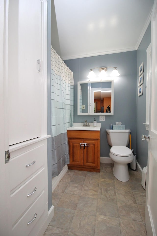 6 Shirley Ave, Lewiston, ME 04240 - bathroom featuring crown molding and vanity