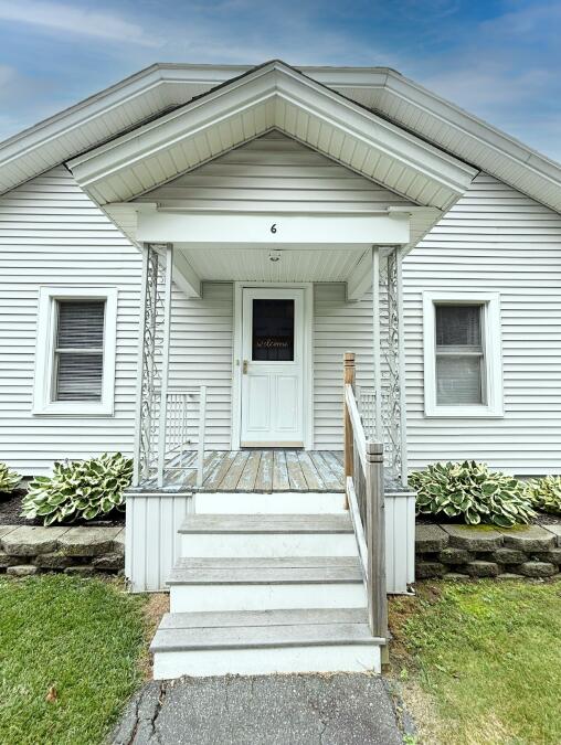 6 Shirley Ave, Lewiston, ME 04240 - property entrance featuring covered porch
