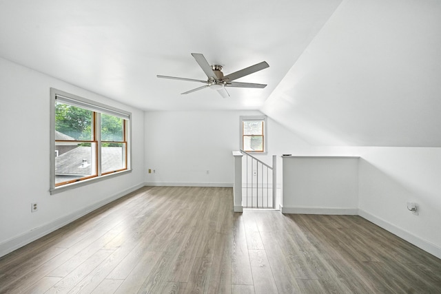 3 Gedney St, Augusta, ME 04330 - additional living space featuring a ceiling fan, wood finished floors, and lofted ceiling