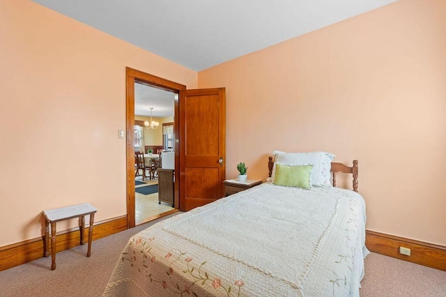 99 Hill St, Biddeford, ME 04005 - bedroom featuring carpet flooring and a chandelier