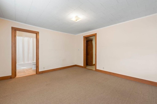 99 Hill St, Biddeford, ME 04005 - carpeted spare room featuring crown molding and baseboards