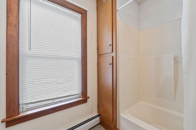 99 Hill St, Biddeford, ME 04005 - full bath with washtub / shower combination and baseboard heating