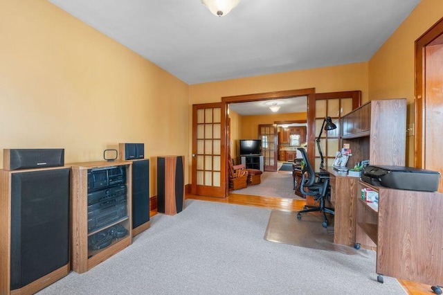 99 Hill St, Biddeford, ME 04005 - carpeted home office with french doors