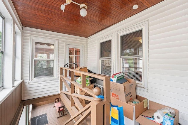 99 Hill St, Biddeford, ME 04005 - sunroom / solarium featuring wooden ceiling, wooden walls, and wood finished floors