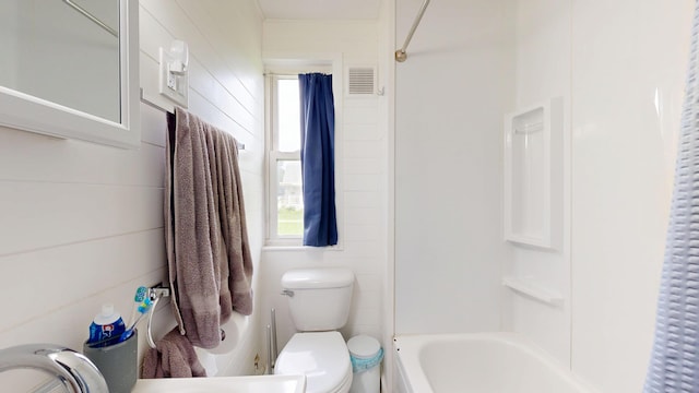 28 Stewart St, Lewiston, ME 04240 - full bathroom featuring toilet and shower / bathtub combination