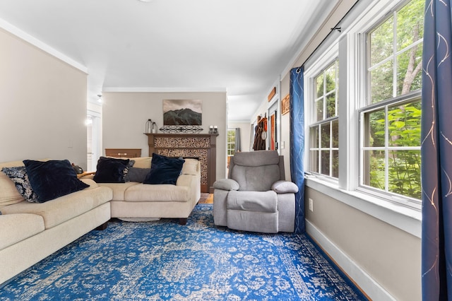 118 Gore Rd, Palermo, ME 04354 - living area featuring a fireplace and baseboards