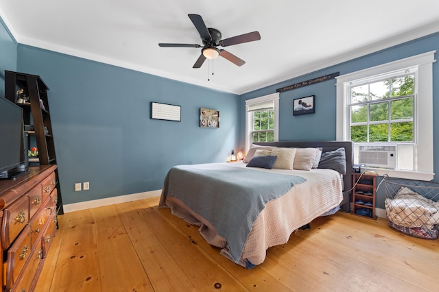 118 Gore Rd, Palermo, ME 04354 - bedroom featuring light wood-style flooring and a ceiling fan