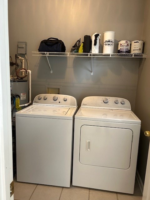 1698 Pin Oak Dr Unit 128, Dalton, GA 30721 - washroom featuring independent washer and dryer, light tile patterned floors, and water heater