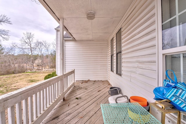 deck featuring a porch