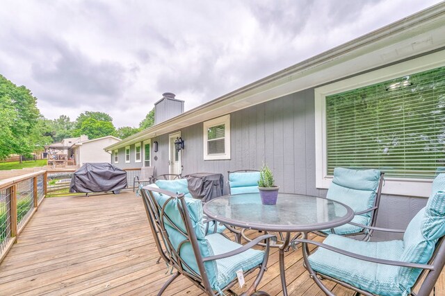3012 Brookhaven Cir, Dalton, GA 30720 - deck with grilling area and outdoor dining area
