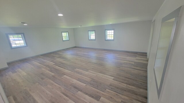 spare room featuring light wood-type flooring