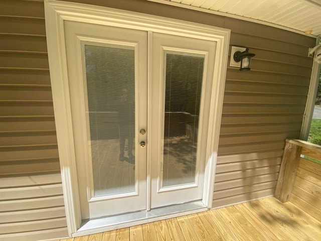 property entrance with french doors