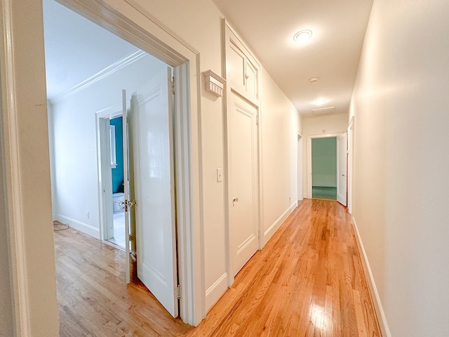 hall featuring light hardwood / wood-style flooring