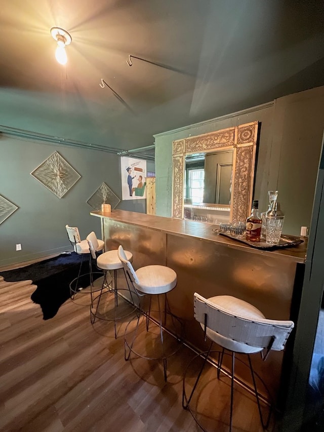 bar featuring wood-type flooring