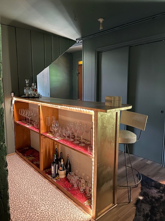 bar featuring wood-type flooring