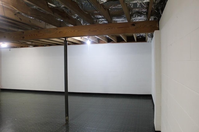 1722 Ball Ave, Dalton, GA 30720 - below grade area featuring tile patterned floors and concrete block wall