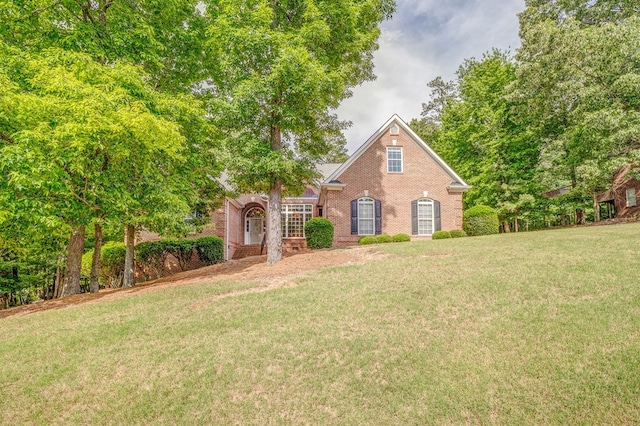 27 Bluff Mountain Dr, Rome, GA 30165 - view of front of property with brick siding and a front yard