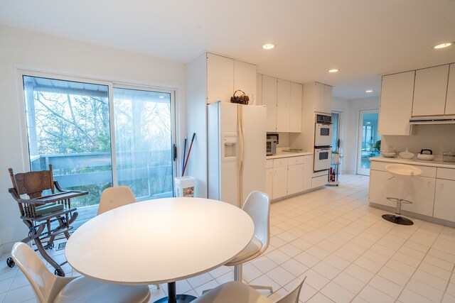 view of tiled dining room