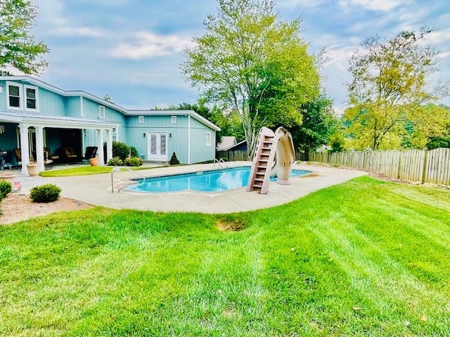 805 Waugh St, Dalton, GA 30720 - view of swimming pool with french doors and a patio area