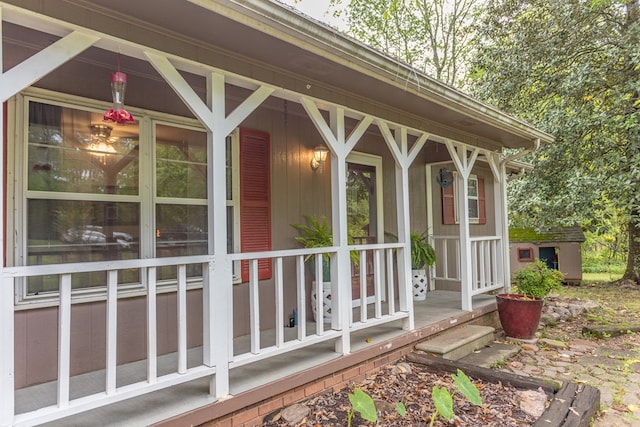 exterior space with covered porch