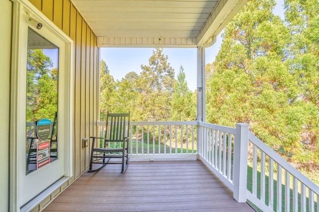 deck with covered porch